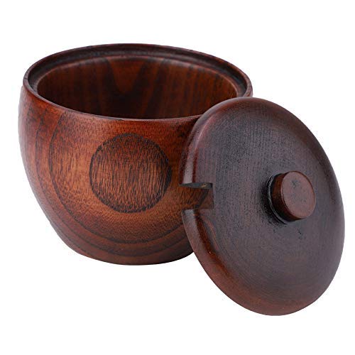 TOPINCN Natural de Madera Cerveza Taza Retro de Gran Capacidad de Agua de té de Madera rústica Que Bebe la Taza de café con asa Drinkware para Home Restaurant Regalo (Tarro de Madera)