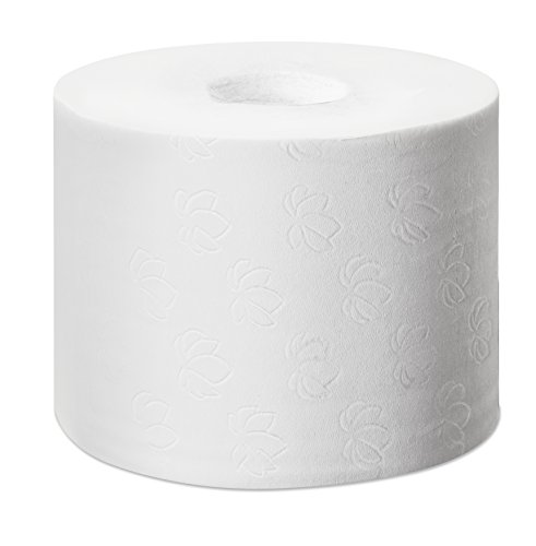 Tork 472139 Rollos de papel higiénico sin mandril de tamaño mediano Tork, 3 capas compatible con el sistema higiénico T7, 18 rollos (18 x 550 hojas), Color Blanco