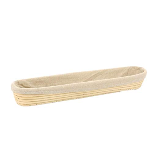 TOSSPER Herramienta Canasta de Pan Demostrando Rattan práctica del sostenedor del hogar multifunción Masa Banneton Natural Recipiente Redondo con Cubierta de Tela (54.5x11.5x7.5cm)