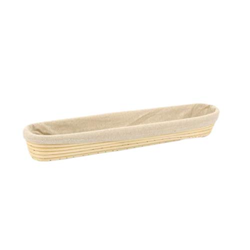 TOSSPER Herramienta Canasta de Pan Demostrando Rattan práctica del sostenedor del hogar multifunción Masa Banneton Natural Recipiente Redondo con Cubierta de Tela (54.5x11.5x7.5cm)