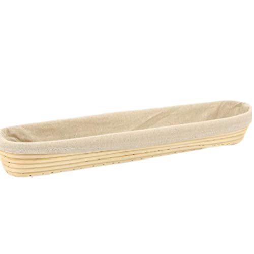 TOSSPER Herramienta Canasta de Pan Demostrando Rattan práctica del sostenedor del hogar multifunción Masa Banneton Natural Recipiente Redondo con Cubierta de Tela (54.5x11.5x7.5cm)