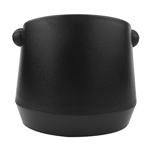 Tosuny Coffee Machine Knock Box, cubo de residuos de café de plástico Molino de basura con barra de goma, diseño doblado profundo, adecuado para el hogar, cafetería, restaurantes, etc.(Negro)