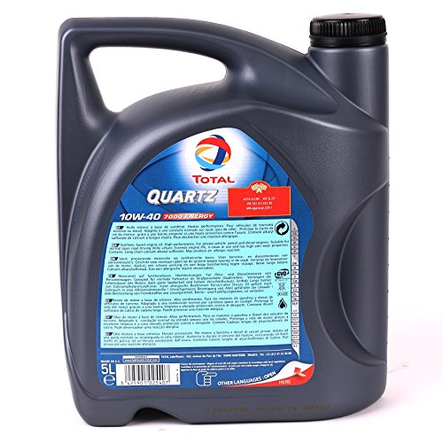 Total 5L Quartz 7000 Energy 10W-40 Aceites de Motor para Coches, 5 litros