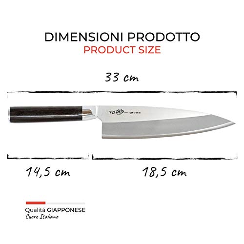 Totiko Japan Knives, cuchillo de cocina japonés profesional, Deba Sakai 18,5 cm - 6 pulgadas