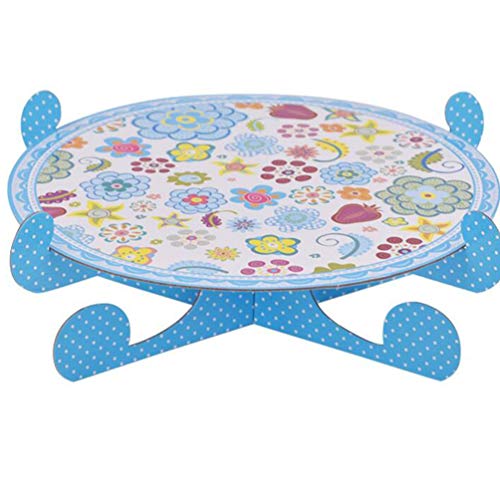 TOYANDONA Soporte para Cupcakes De Un Nivel Estante para Pasteles Desechable Suministros para Fiestas Bandeja De Aperitivos 2 Piezas (Rosa + Azul)