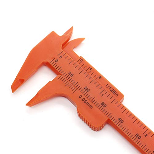 Toyvian - 5 mini pinzas vernier métricas de plástico con regla de medición para mediciones de precisión, 8 cm (naranja)