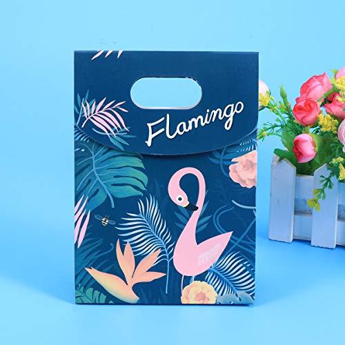 Toyvian Bolsas de empaquetado de regalo de Flamingo Bolsas de galletas de azúcar Favores de fiesta Bolsos para compras 12PCS