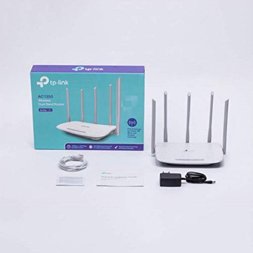 TP-Link Archer C60 - Enrutador inalámbrico de doble banda, MU-MIMO 2T2R, formación de haces, 5 antenas, fácil de usar, puertos LAN de 4 10/100Mbps, puerto WAN de 1 10/100Mbps, Color blanco, 1350 Mbps