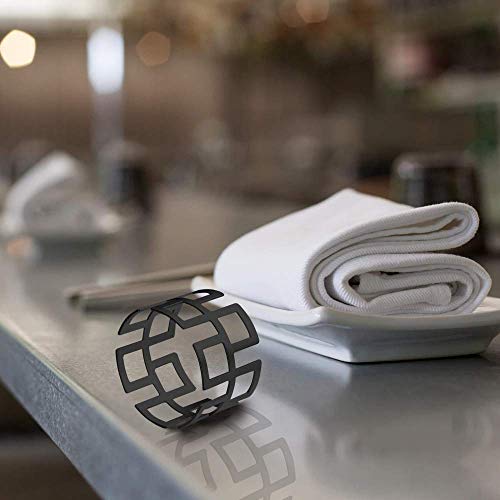 Trade Fountain Napkin Rings - Juego de 4 soportes para servilletas de mesa navideños - Hebillas de metal para la decoración de la mesa - Anillos de servilletas Modish para bodas