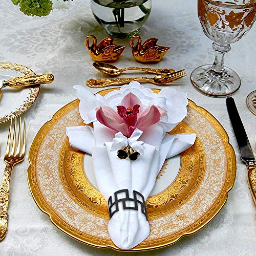 Trade Fountain Napkin Rings - Juego de 4 soportes para servilletas de mesa navideños - Hebillas de metal para la decoración de la mesa - Anillos de servilletas Modish para bodas