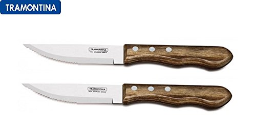 Tramontina Churrasco - Cuchillo para carne (mango marrón, 12,7 cm)