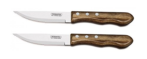 Tramontina Churrasco - Cuchillo para carne (mango marrón, 12,7 cm)