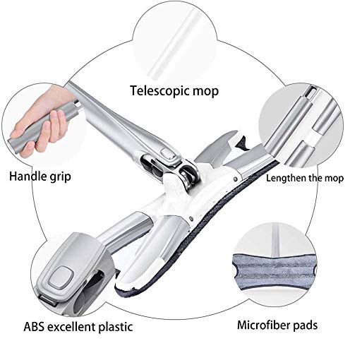 Trapeador de piso de microfibra tipo X con cabezal giratorio 360 para Trapeador plano de lavado sin manos Extrusión manual Herramientas de limpieza del hogar Trapeador perezoso