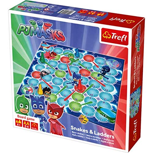 Trefl 1581 P J Masks Snakes and Ladders Toy Multicolor Juguete para el Aprendizaje de Serpientes y escaleras