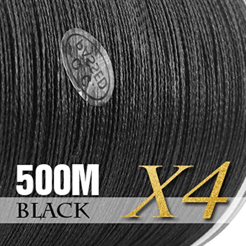 Trenza Línea de Pesca 300M 4 Hilos Cable de Pesca multifilamento Carpa Pesca 12 15 20 30 38 43 52 62 83lb, 500m-Negro, 5.0