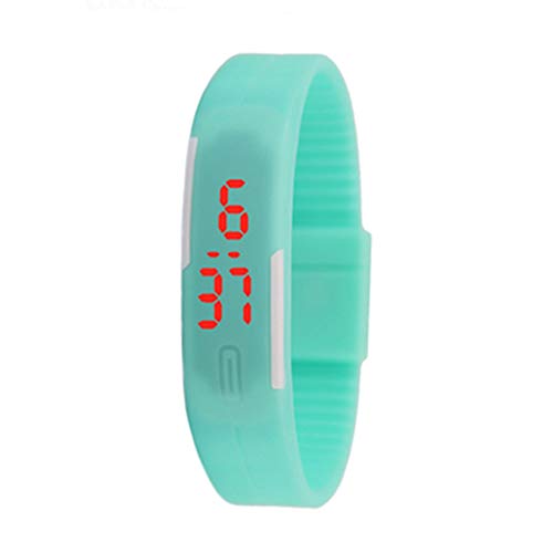 TrifyCore Relojes de pulsera de silicona Reloj de pulsera digital para niños Reloj de pulsera LED Reloj de pulsera de silicona para niños (verde 1PC)