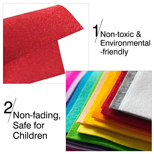 tronisky Hoja de Fieltro, 40 Colores No Tejido Tela de Fieltro Suave Felt Fabric para Manualidades Patchwork Costura DIY Artesanía 20*30cm, 40 Piezas