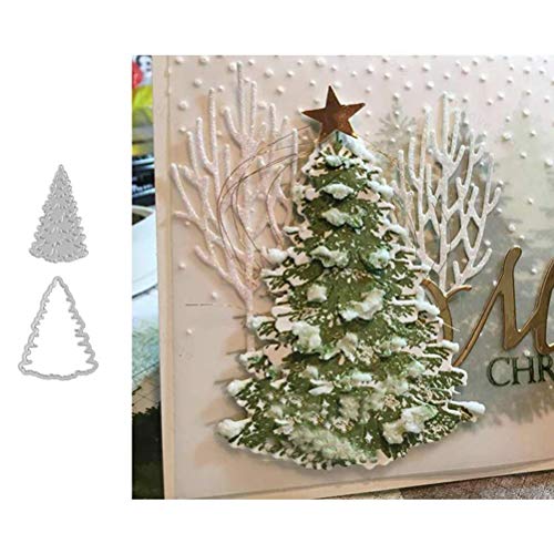 Troquel de Corte de árbol de Navidad 3D, Plantilla de Estampado de álbum de Recortes de Acero Al Carbono, Plantilla de Estampado de Metal DIY para Tarjetas de Papel de álbum Decoración Artesanal