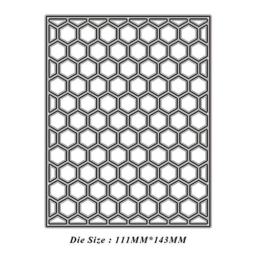 Troqueles de corte para la fabricación de tarjetas, nido de abeja troqueles de corte de fondo DIY Scrapbook tarjetas de papel que hacen el molde de la plantilla
