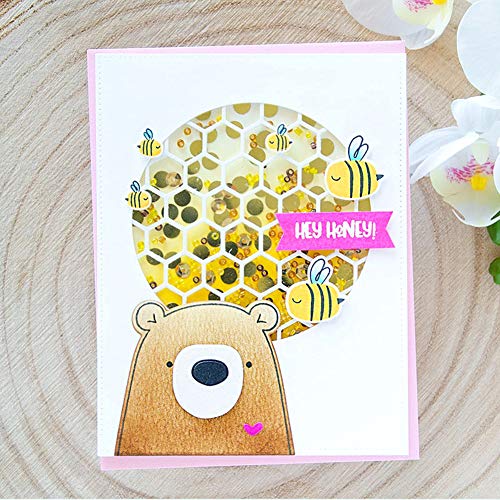 Troqueles de corte para la fabricación de tarjetas, nido de abeja troqueles de corte de fondo DIY Scrapbook tarjetas de papel que hacen el molde de la plantilla