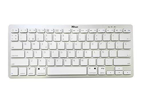 Trust Nado - Teclado inalámbrico con Bluetooth (QWERTY Español), Color Blanco