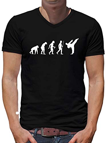 TShirt-People Evolution Karate - Camiseta de manga corta para hombre, diseño con texto en inglés Negro XXXXL