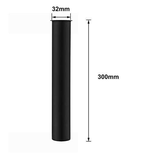 Tubo de inmersión de latón, 300 mm, para sifón 1R, tubo de desagüe Keymark, sifón de botella con cierre de olores de 32 mm, Negro