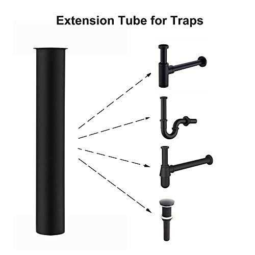 Tubo de inmersión de latón, 300 mm, para sifón 1R, tubo de desagüe Keymark, sifón de botella con cierre de olores de 32 mm, Negro