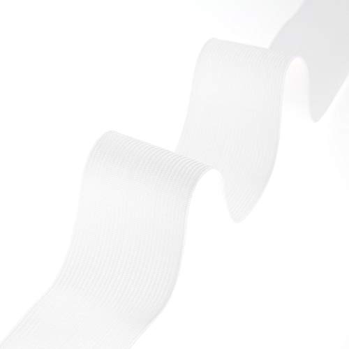 TUKA 40 Metros x 50mm Elásticas Planas Bandas de Costura, Bandas de elástico de Cuerda, para la Ropa Personalizada y Artesanía DIY Hogar, 40 Metros Largo, 50 mm de Ancho, Blanco, TKB5007-white