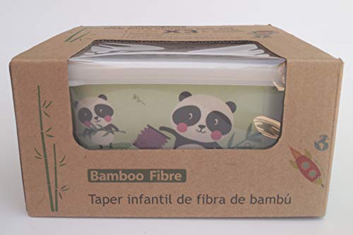 Tuper de Bambu Infantil 3 Tupers de Fibra de Bambú - Material Ecologico, Organico, Reciclable, Biodegradable - Ideal niños y bebé - Apto para Lavavajillas - Resistente y Ligero - Eco, Bio, Sin BPA