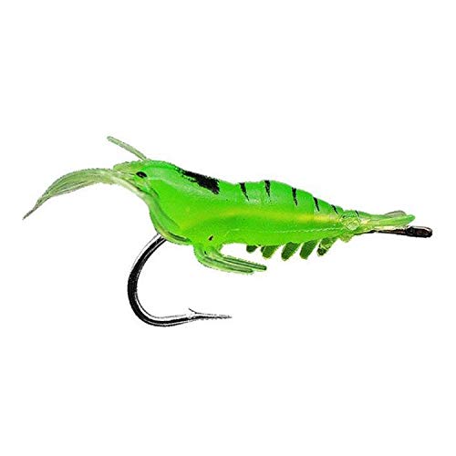 Tuzi Qiuge 10 Piezas de 4 cm de Pesca del camarón Suave Cebo Artificial Señuelos Popper Poper Los cebos con Gancho de plástico Cebo (Color : Green)