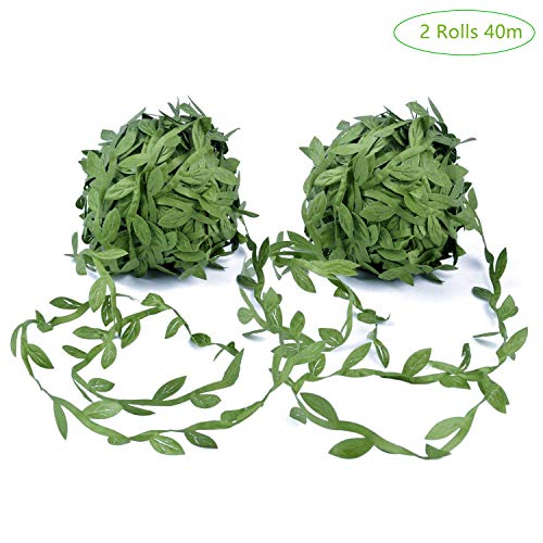 Tweal Artificial Vine Greenery Garland,40m Hojas Verdes Cinta Falsa Ivy Leaf Garland para DIY Wedding Party, decoración para el hogar, jardín, Corona y decoración de Flores