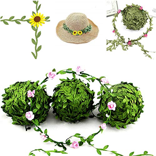 Tweal Artificial Vine Greenery Garland,40m Hojas Verdes Cinta Falsa Ivy Leaf Garland para DIY Wedding Party, decoración para el hogar, jardín, Corona y decoración de Flores