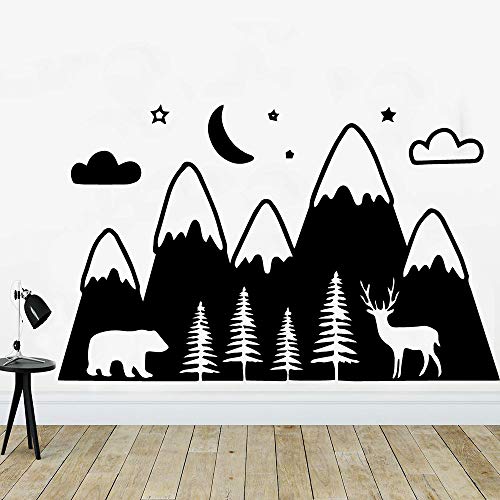 TYLPK Belleza Wapiti Mountain Etiqueta de la pared Vinilo autoadhesivo Impermeable Tatuajes de pared Decoración de la casa Papel pintado Adesivo De Parede Púrpura L 43cm X 68cm