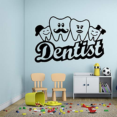 TYLPK Papel pintado autoadhesivo de vinilo de dientes modernos para la habitación de los niños Pvc Tatuajes de pared Blanco M 30cm X 46cm