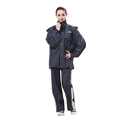 TzJz Impermeable, chaqueta y pantalón para la lluvia, impermeable, traje de poncho con capucha, motocicleta, impermeable y pantalón Conjunto de equipo de protección para el trabajo Actividad al aire l