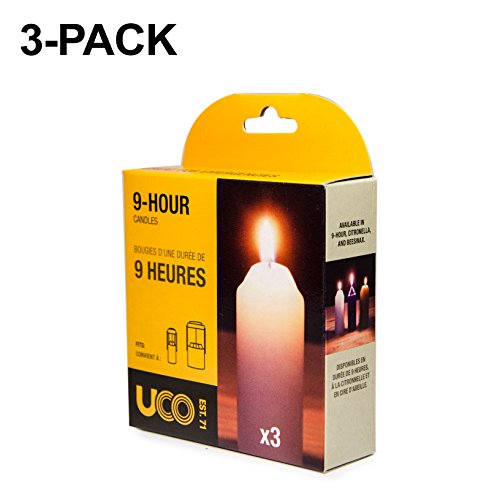 UCO Original Vela Regular - Pack de 3 velas, color blanco