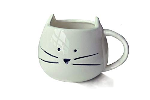 ufengke Creativo Blanco Gato Tazas De Café Tazas De Té De Porcelana, Lindo Mug De Cerámica Tazas Desayuno Pareja Taza, para Regalo, La Familia Y La Oficina