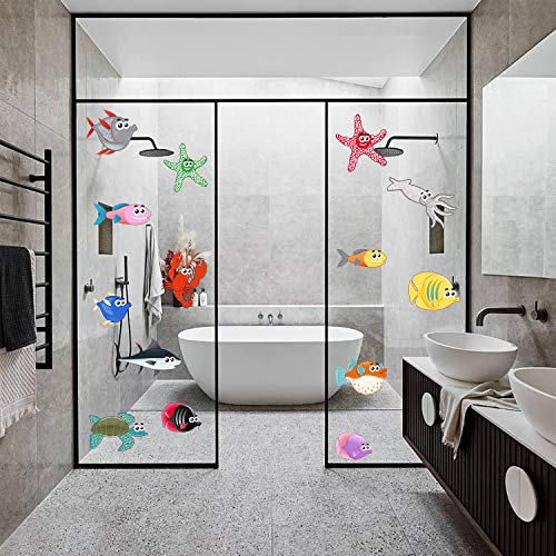 ufengke Pegatinas de Pared Pescado Bajo el Mar Vinilos Adhesivas Pared Angelote Tortuga para Baño Dormitorio Habitación Infantiles Niños