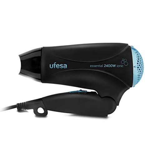 Ufesa SC8310 – Secador de Pelo Plegable, 2400W, Difusor y Concentrador, Generador de Iones