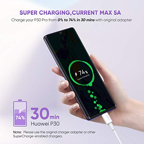 UGREEN Cable USB C Carga Rápida, Cable USB Tipo C 4.5V 5A 22.5W SCP FCP Super Charge para Huawei P40, P30, P30 Pro, P20, P20 Pro, P20 Lite, P10, P10 Plus, Mate 20, Mate 20 Pro Mate 10 Mate 9, 1 Metro