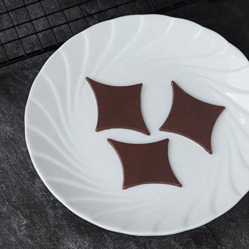 Uhjg Forma de rombo de Chocolate Hoja de Transferencia de Chocolate Plantilla Molde de Silicona Decoración de Pasteles Molde en Forma de Estrella Hornear