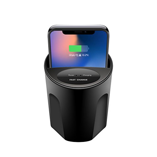 UKCOCO Cargador inalámbrico del Coche de Qi, Puertos de Carga del USB de la Taza Cargadores Inteligentes de Carga rápida para el iPhone 8 iPhone X Samsung Galaxy S8 S7 S6 Edge