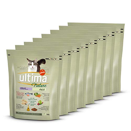 Ultima Nature Pienso para Gatos Esterilizados con Salmón, Pack de 8 x 400g - Total: 3.2kg