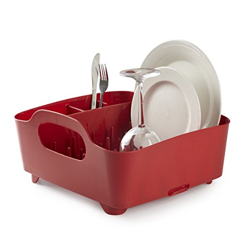 Umbra 330590-505– Escurridor de platos y vasos, 36x32,5x15,5cm, color rojo