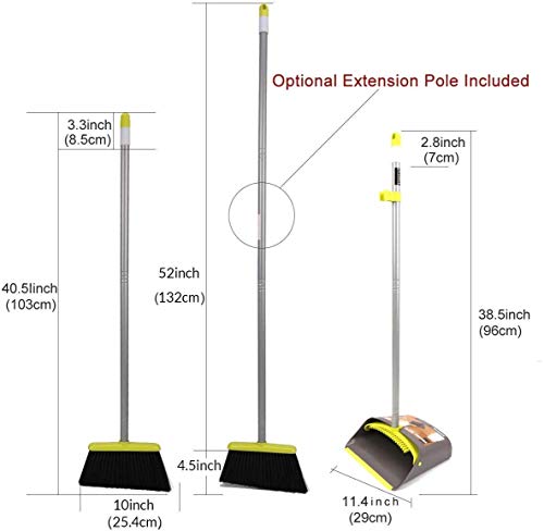 Umi. by Amazon - Escoba y recogedor, recogedor y Escoba de Mango Largo, Escoba recogedor con Mango Largo Uso de Lobby en la habitación Interior