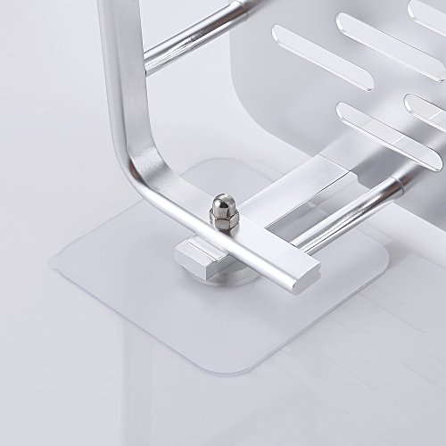 Umi. por Amazon Estantes para Ducha Entramado de baño Aluminio Espacial Perforado Gancho para Colgar Organizador de Ducha Estante para el baño de dos Niveles de Montaje sin Taladro, A4028BDF