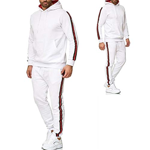 UMore Chándal para Hombre Conjunto de chándal para Hombre con cordón Sudadera con Capucha Pantalones de chándal para Gimnasio Deporte