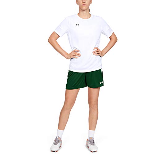 Under Armour Maquina 2.0 - Pantalón Corto para Mujer, Mujer, Pantalones Cortos, 1328135, Verde Bosque (301)/Blanco, S