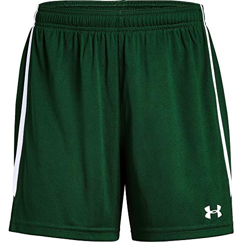 Under Armour Maquina 2.0 - Pantalón Corto para Mujer, Mujer, Pantalones Cortos, 1328135, Verde Bosque (301)/Blanco, S